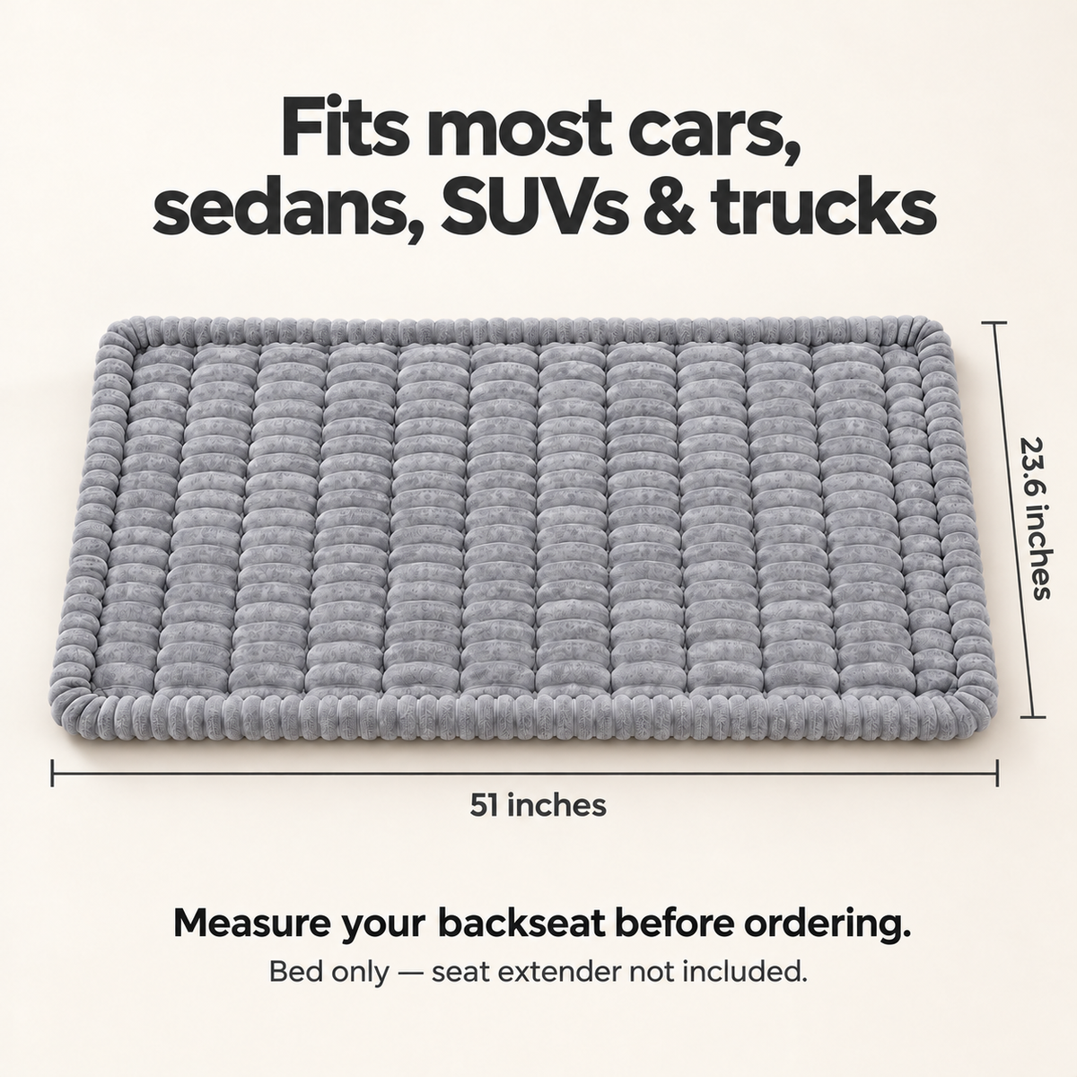 Thickened Dog Bed for Car Back Seat & Couch