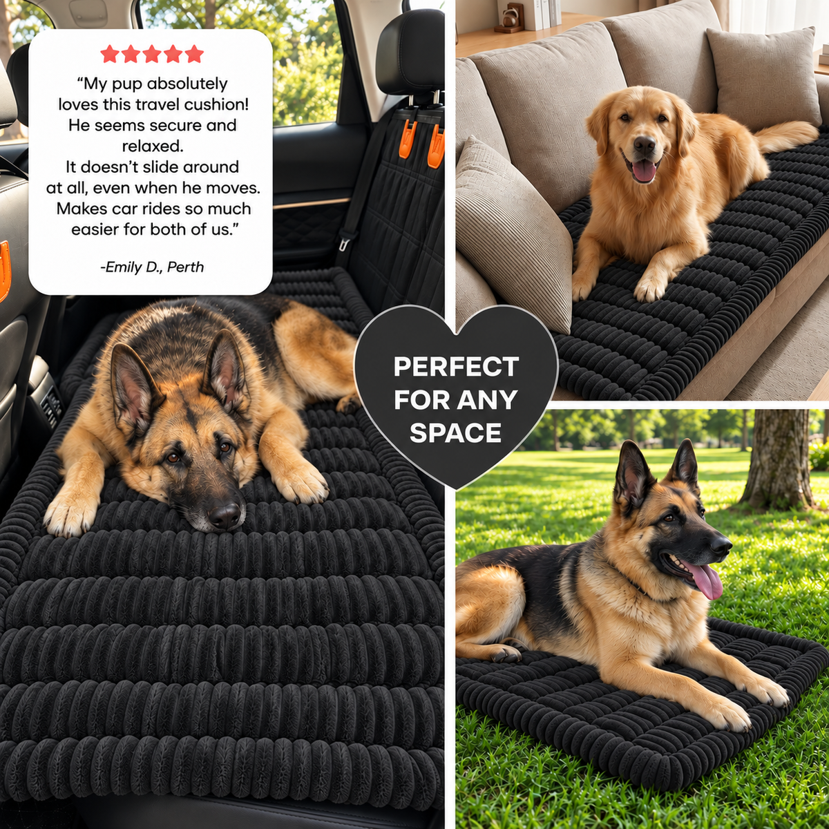 PlushPad™ Dog Bed for Car & Couch