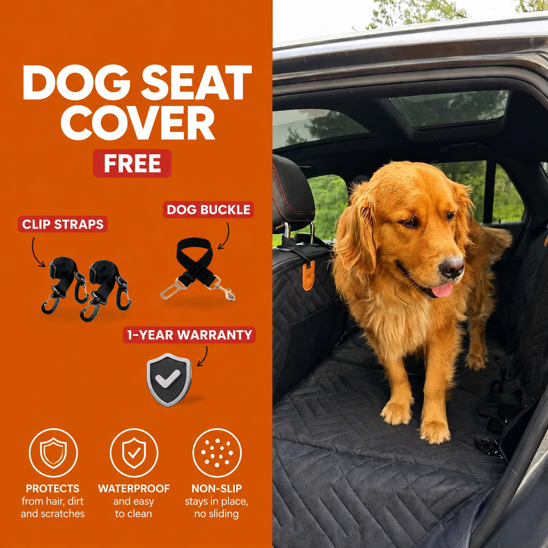Hard bottom Dog Car Seat Cover Protector