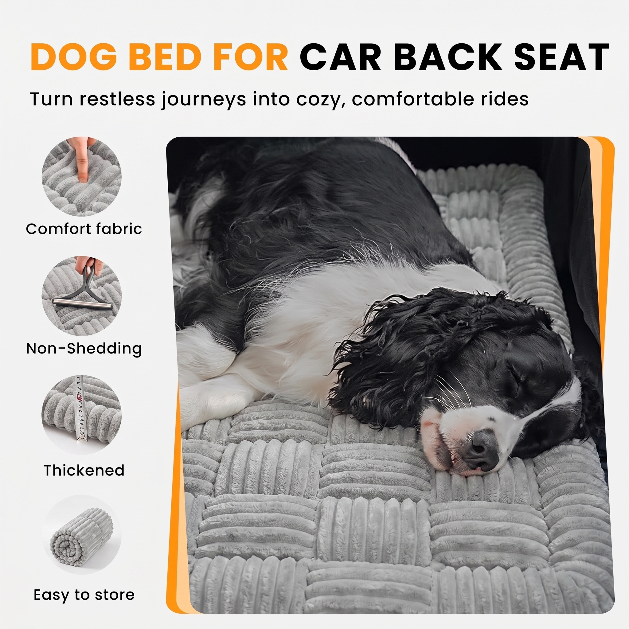 Thickened Dog Bed for Car Back Seat & Couch