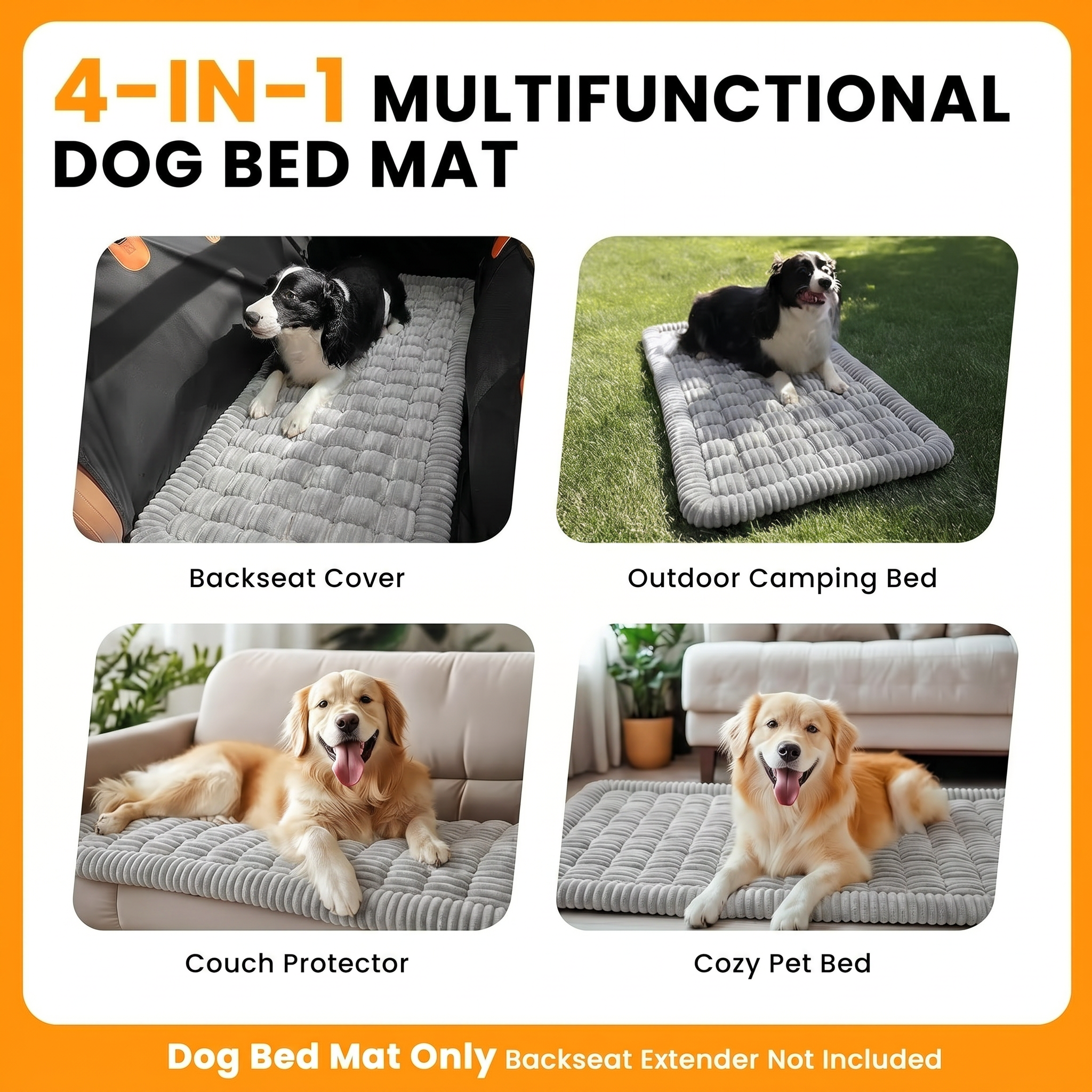 Thickened Dog Bed for Car Back Seat & Couch