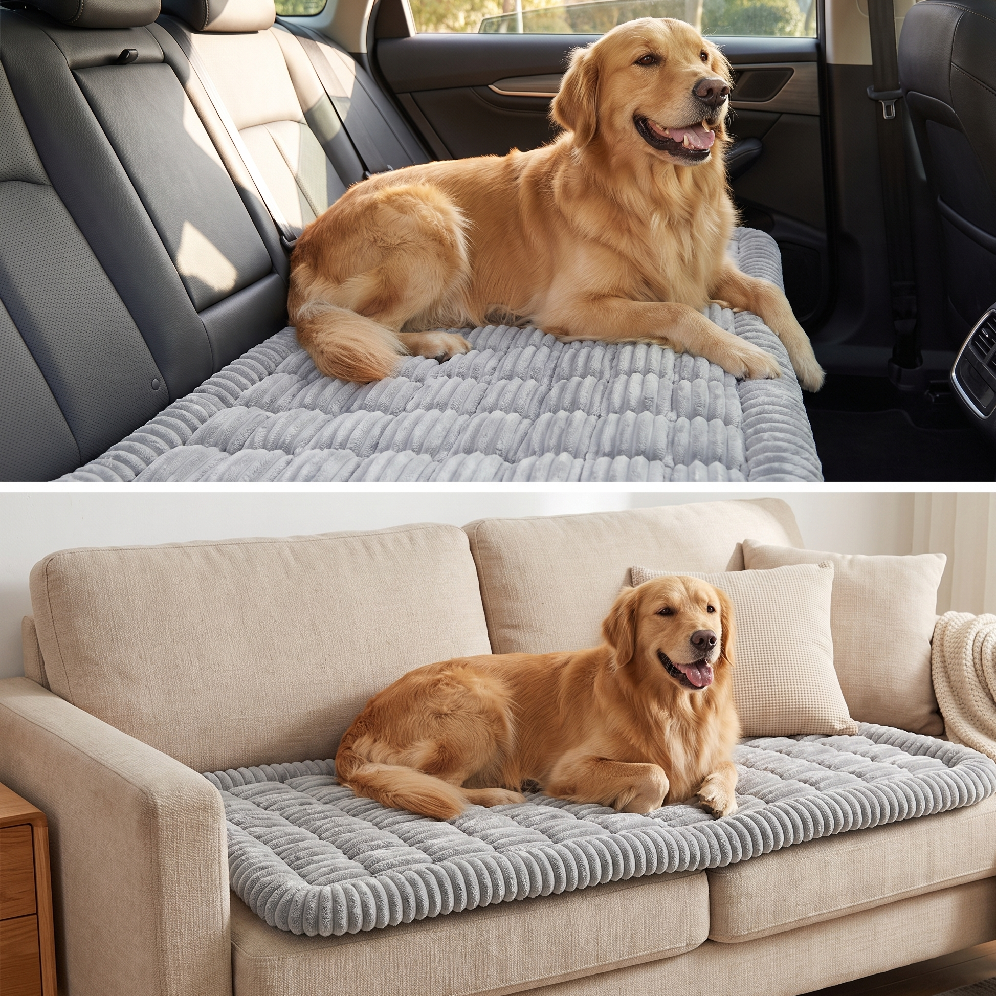 Thickened Dog Bed for Car Back Seat & Couch